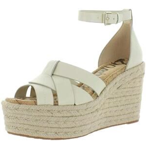 Sam Edelman Espadrilles Wedge Heel Sandals Women Marietta Leather Cream